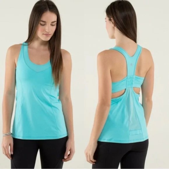 Lululemon Athletica Angel Blue "Tone It" Sleeveless Tank Top - Picture 1 of 7